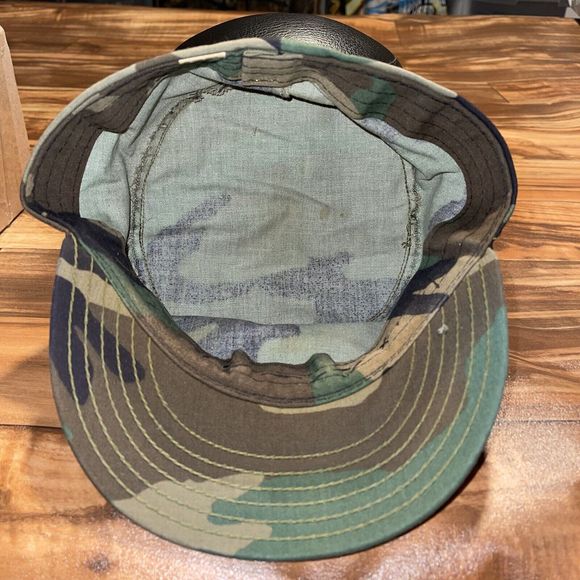 Vintage Seagram's Canadian Hunter Army Hat Camo Mellow Sipping Whiskey Cap M/L - Picture 6 of 10